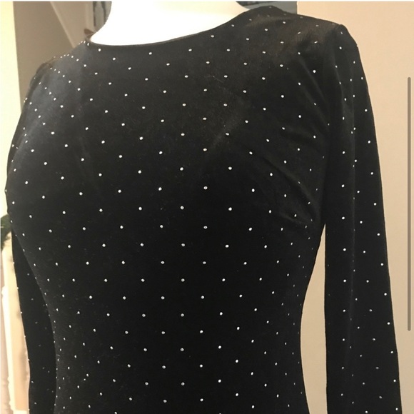 Holiday dress. Black velvet with silver sparkles size xs - Picture 3 of 4